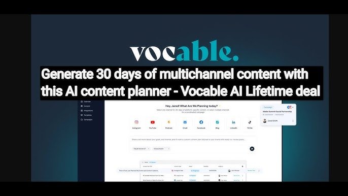 Vocable Ai-Generate 30 Days of Multichannel Content With This Ai Content Planner