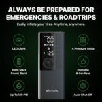 Portable Tire Inflator With Auto Shut-Off: Fast & Accurate