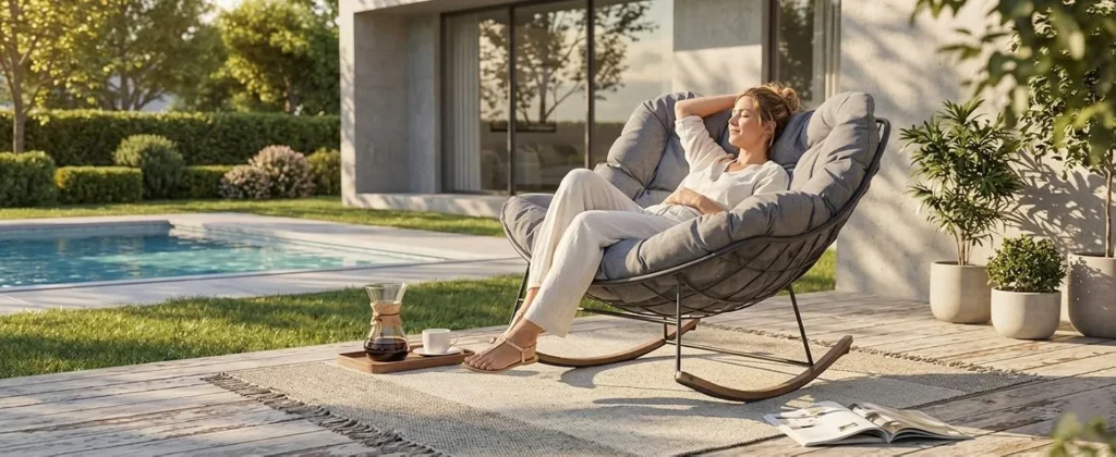 Grand patio Outdoor Papasan Rocking Chair